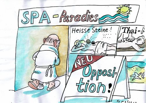 Cartoon: Erneuerung (medium) by Jan Tomaschoff tagged spd,schulz,opposition,spd,schulz,opposition