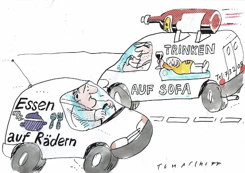 Cartoon: essan trinken (medium) by Jan Tomaschoff tagged alter,pflege,essen,trinken,alter,pflege,essen,trinken