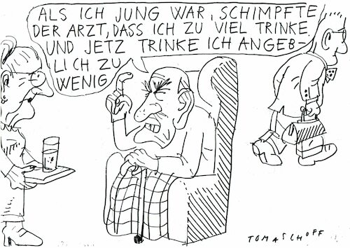 Cartoon: Essen Trinken (medium) by Jan Tomaschoff tagged alter,trinken,alter,trinken