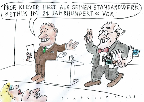 Cartoon: Ethik (medium) by Jan Tomaschoff tagged ethik,gewinnstreben,geld,ethik,gewinnstreben,geld