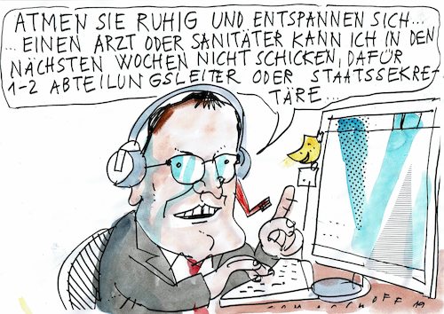 Cartoon: Fachkräfte (medium) by Jan Tomaschoff tagged gesundheitswesen,ärztemangel,schwesternmangel,spahn,gesundheitswesen,ärztemangel,schwesternmangel,spahn