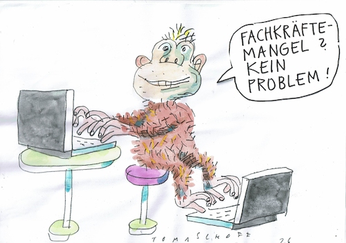 Cartoon: Fachkräfte (medium) by Jan Tomaschoff tagged arbeit,fachkräfte,mangel,arbeit,fachkräfte,mangel