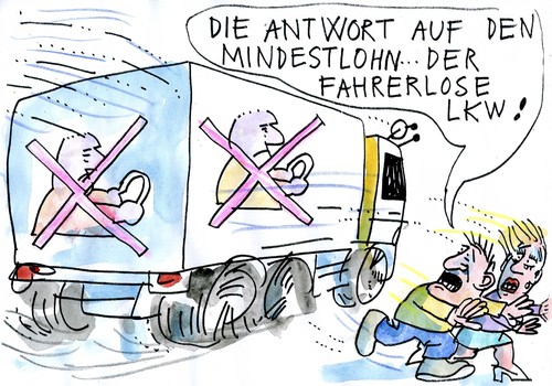 Cartoon: fahrerlos (medium) by Jan Tomaschoff tagged fahrerloses,auto,fahrerloses,auto