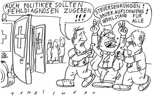 Cartoon: Fehldiagnosen (medium) by Jan Tomaschoff tagged politiker,fehldiagnosen