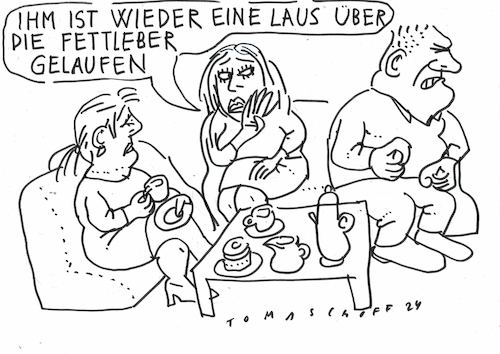 Cartoon: Fettleber (medium) by Jan Tomaschoff tagged medizin,arzt,fettleber,medizin,arzt,fettleber