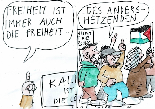 Cartoon: Freiheit (medium) by Jan Tomaschoff tagged fanatismus,hetze,fanatismus,hetze
