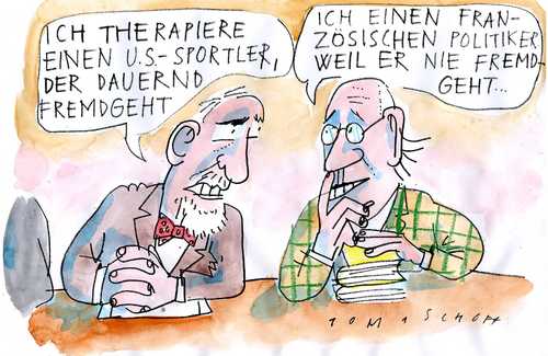 Cartoon: Fremd gehen (medium) by Jan Tomaschoff tagged therapie,fremdgehen,seitensprung
