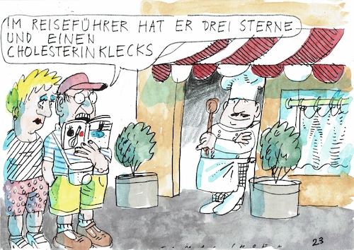 Cartoon: Gastro (medium) by Jan Tomaschoff tagged feinschmecker,restaurant,ernäherung,cholesterin,feinschmecker,restaurant,ernäherung,cholesterin