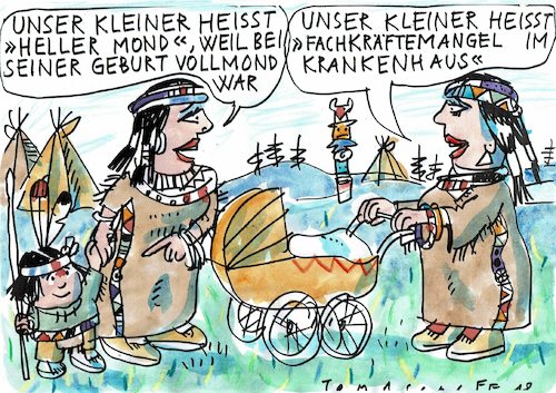 Cartoon: Geburtshilfe (medium) by Jan Tomaschoff tagged geburtshilfe,fachkräftemangel,geburtshilfe,fachkräftemangel