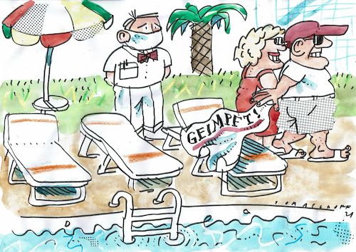 Cartoon: geimpft (medium) by Jan Tomaschoff tagged corona,impfung,reisen,corona,impfung,reisen