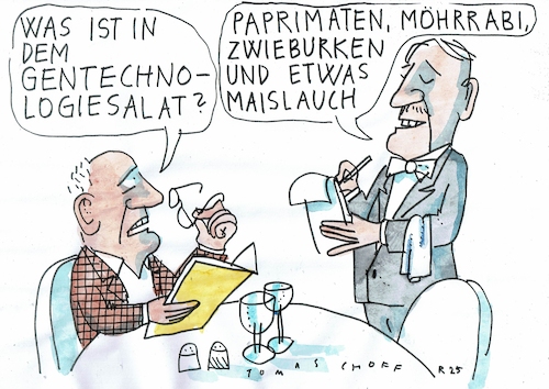 Cartoon: Gene (medium) by Jan Tomaschoff tagged ernäherung,gentechnologie,gemüse,ernäherung,gentechnologie,gemüse