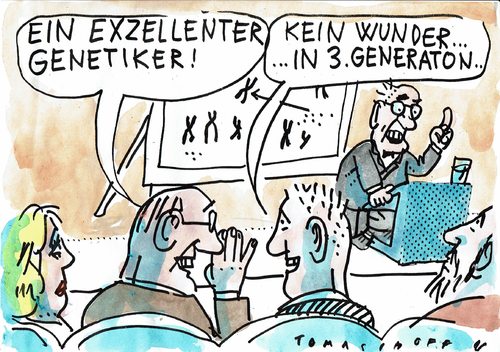 Cartoon: Genetik (medium) by Jan Tomaschoff tagged wissenschaft,genetik,wissenschaft,genetik