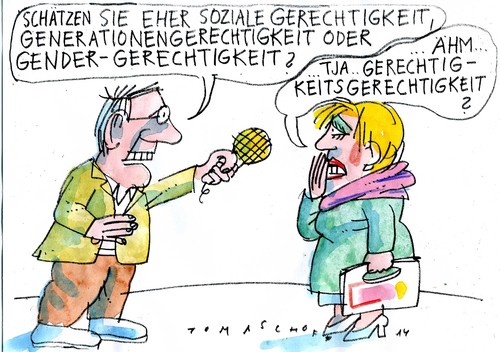 Cartoon: Gerechtigkeit (medium) by Jan Tomaschoff tagged soziales,generationen,gender,soziales,generationen,gender