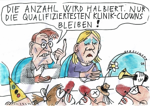 Cartoon: Gesundheitsreform (medium) by Jan Tomaschoff tagged gesundheit,reform,krankenhaus,clowns,gesundheit,reform,krankenhaus,clowns