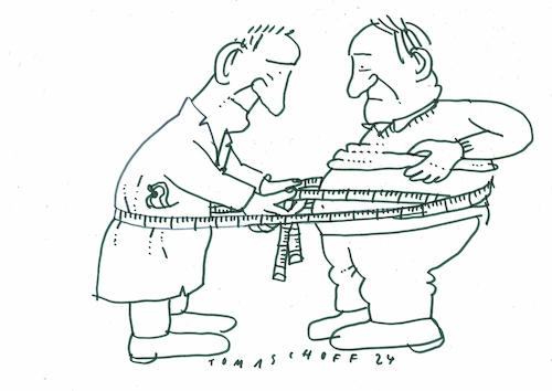 Cartoon: Gewicht (medium) by Jan Tomaschoff tagged gesundheit,ernährung,gewicht,arztvorbild,gesundheit,ernährung,gewicht,arztvorbild