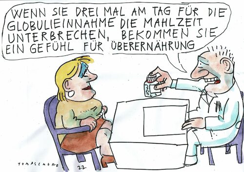 Cartoon: Globuli (medium) by Jan Tomaschoff tagged übergewicht,homöopathie,übergewicht,homöopathie