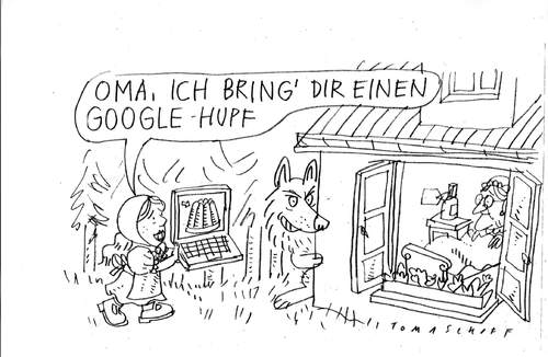 Cartoon: Google (medium) by Jan Tomaschoff tagged google,rotkäppchen,google,rotkäppchen,märchen,web,internet,suchmaschine,informationen,entwicklung,fortschritt,technologie,suche