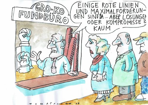 Cartoon: Groko (medium) by Jan Tomaschoff tagged koalition,kompromiss,cdu,spd,koalition,kompromiss,cdu,spd