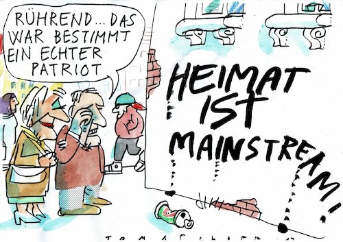 Cartoon: Heimat (medium) by Jan Tomaschoff tagged heimatliebe,patriotismus,mief,heimatliebe,patriotismus,mief
