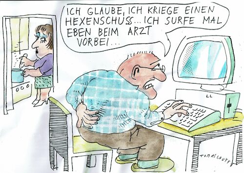 Cartoon: Hexenschuss (medium) by Jan Tomaschoff tagged ärzte,gesundheit,internet,kontakt,ärzte,gesundheit,internet,kontakt
