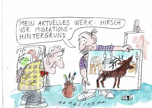 Cartoon: Hintergrund (medium) by Jan Tomaschoff tagged migration,migration