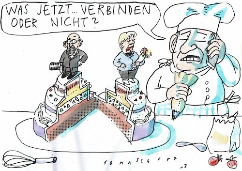 Cartoon: Hochzeitstorte (medium) by Jan Tomaschoff tagged groko,cdu,spd,groko,cdu,spd