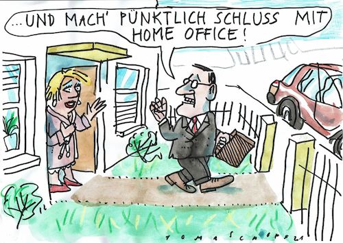 Cartoon: Home office (medium) by Jan Tomaschoff tagged arbeirtszeit,überstunden,home,office,arbeirtszeit,überstunden,home,office