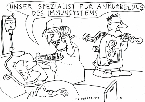 Cartoon: Immunsystem (medium) by Jan Tomaschoff tagged medizin,immunabwehr,medizin,immunabwehr