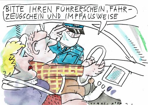 Cartoon: Impfausweis (medium) by Jan Tomaschoff tagged corona,impfung,polizei,corona,impfung,polizei