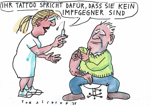 Cartoon: Impfgegner (medium) by Jan Tomaschoff tagged gesundheit,impfung,gesundheit,impfung