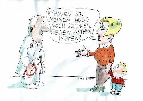 Cartoon: Impfung (medium) by Jan Tomaschoff tagged arzt,kind,impfung,asthma,arzt,kind,impfung,asthma