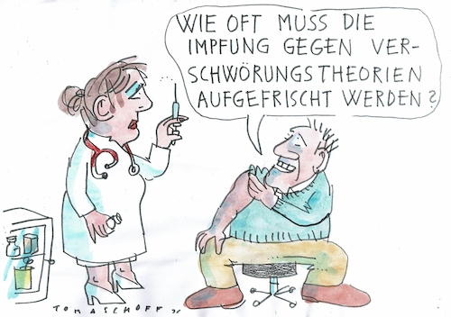 Cartoon: Impfung (medium) by Jan Tomaschoff tagged impfung,skeptiker,verschwörungstheorien,gesundheit,impfung,skeptiker,verschwörungstheorien,gesundheit