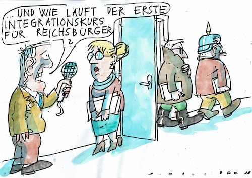 Cartoon: Intergratiom (medium) by Jan Tomaschoff tagged rechte,reichsbürger,rechte,reichsbürger