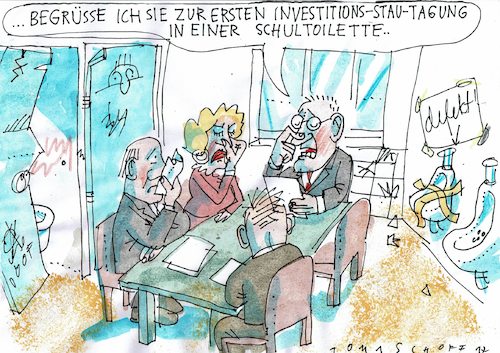 Cartoon: Investitionsstau (medium) by Jan Tomaschoff tagged schulen,gelder,steuern,schulen,gelder,steuern