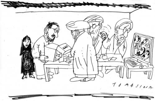 Cartoon: Iran Election (medium) by Jan Tomaschoff tagged iran,election,ahmadinejad,media,internet,twitter