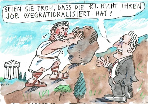 Cartoon: Job (medium) by Jan Tomaschoff tagged ki,job,sisiphos,ki,job,sisiphos