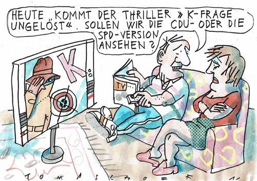 Cartoon: K-Frage (medium) by Jan Tomaschoff tagged kanzklerkandidat,wahlen,kanzklerkandidat,wahlen