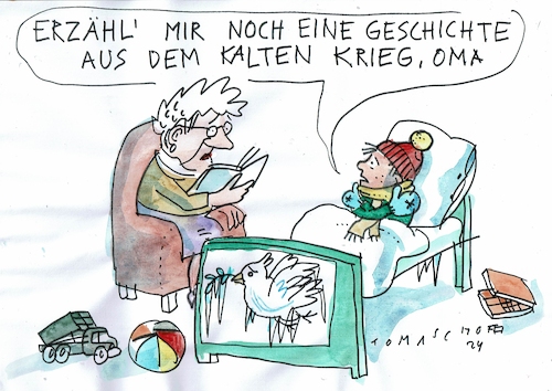 Cartoon: kalter Frieden (medium) by Jan Tomaschoff tagged frieden,krieg,hybrid,frieden,krieg,hybrid