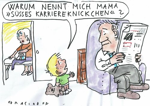 Cartoon: Karriereknick (medium) by Jan Tomaschoff tagged beruf,familie,frauen,karriere,beruf,familie,frauen,karriere