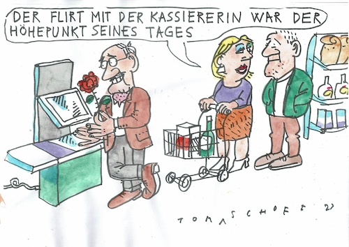 Cartoon: Kasse (medium) by Jan Tomaschoff tagged supermarkt,kassenautomat,kommunikation,einsamkeit,supermarkt,kassenautomat,kommunikation,einsamkeit