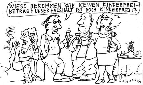 Cartoon: Kinderfreibetrag (medium) by Jan Tomaschoff tagged kinderfreibetrag