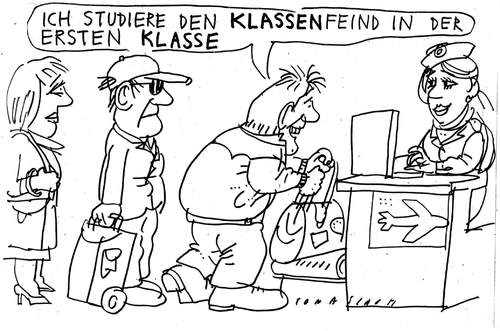 Cartoon: Klassenfeind (medium) by Jan Tomaschoff tagged klassenfeind