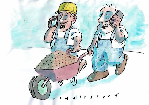 Cartoon: Kommunikation (medium) by Jan Tomaschoff tagged handy,kommunikation,handy,kommunikation