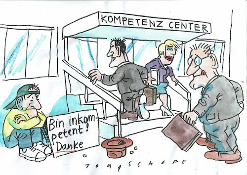 Cartoon: Kompetenz (medium) by Jan Tomaschoff tagged kompetenz,qualifikation,bildung,arbeitsmarkt,kompetenz,qualifikation,bildung,arbeitsmarkt