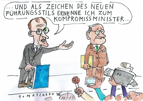 Cartoon: Kompromiss (medium) by Jan Tomaschoff tagged merz,cdu,wahlen,koalition,kompromiss,merz,cdu,wahlen,koalition,kompromiss