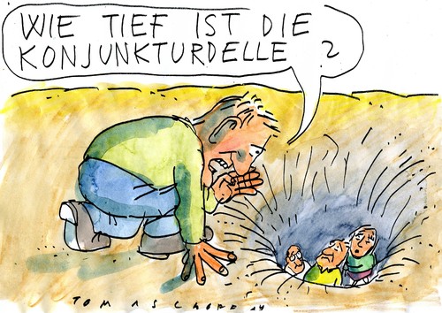 Cartoon: Konjukturdelle (medium) by Jan Tomaschoff tagged wirtschaft,konjunktur,wirtschaft,konjunktur