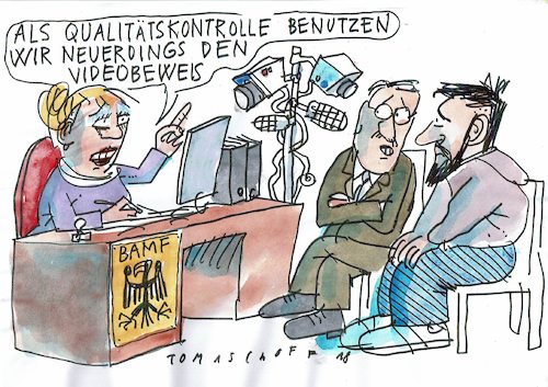 Cartoon: Kontrolle (medium) by Jan Tomaschoff tagged asyl,bamf,asyl,bamf