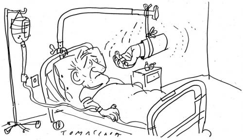 Cartoon: Krank (medium) by Jan Tomaschoff tagged gesundheitsfond,kassenbeiträge,krankenversicherung