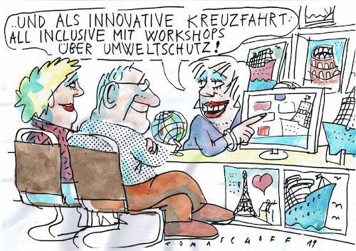 Cartoon: Kreuzfahrt (medium) by Jan Tomaschoff tagged tourismus,kreuzfahrt,schiff,umwelt,tourismus,kreuzfahrt,schiff,umwelt