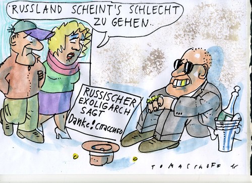 Cartoon: Krise (medium) by Jan Tomaschoff tagged russland,oligarchen,russland,oligarchen